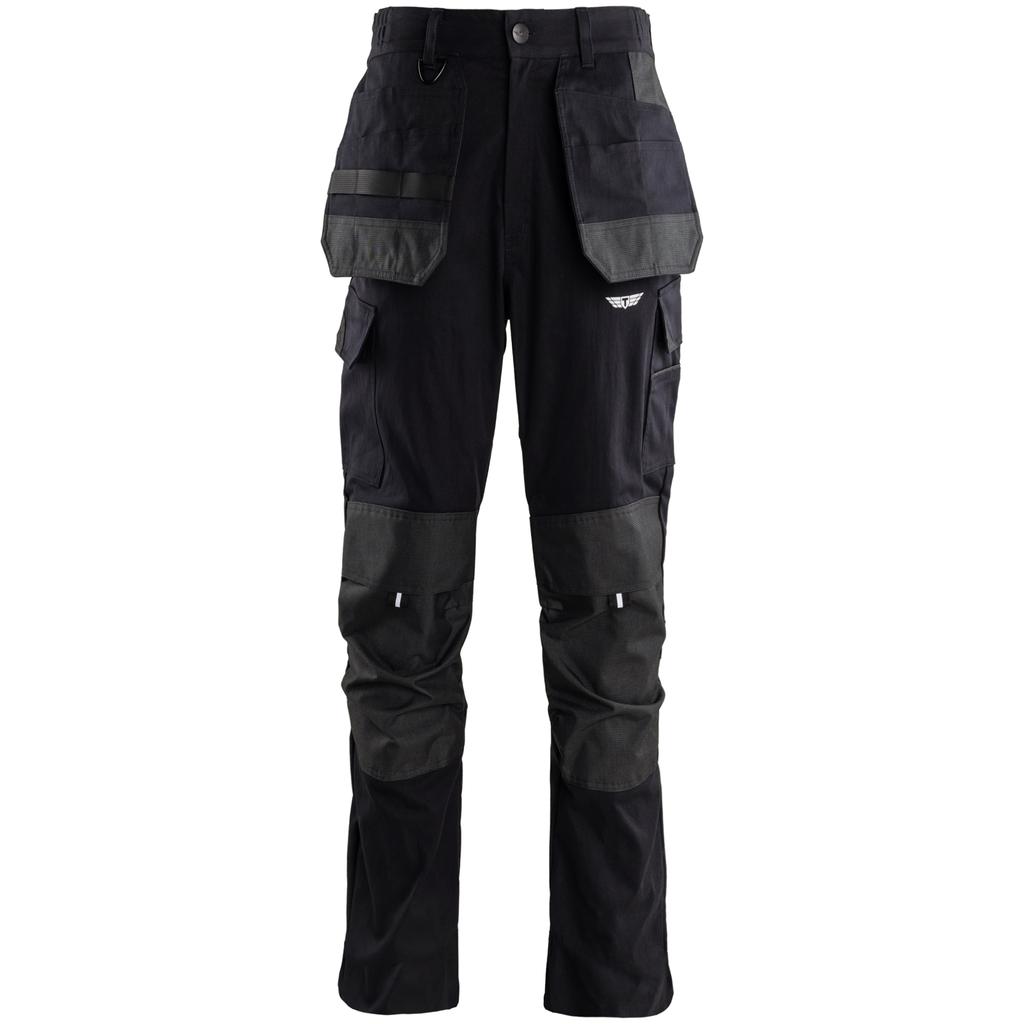 TROJAN Stretch Men’s Black Cargo Trousers with Holster Pockets 38T