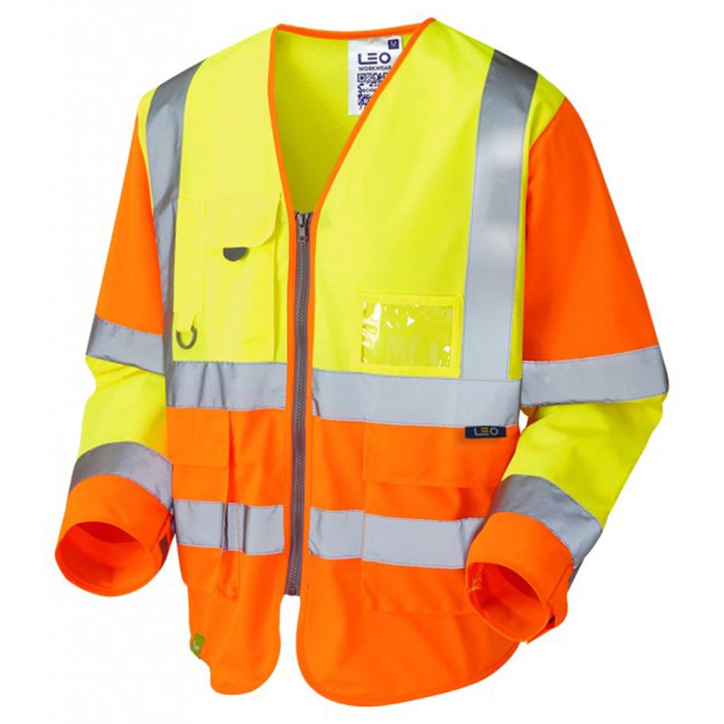 Leo Wrafton Men’s Orange Long-Sleeve Hi-Vis Vest XS