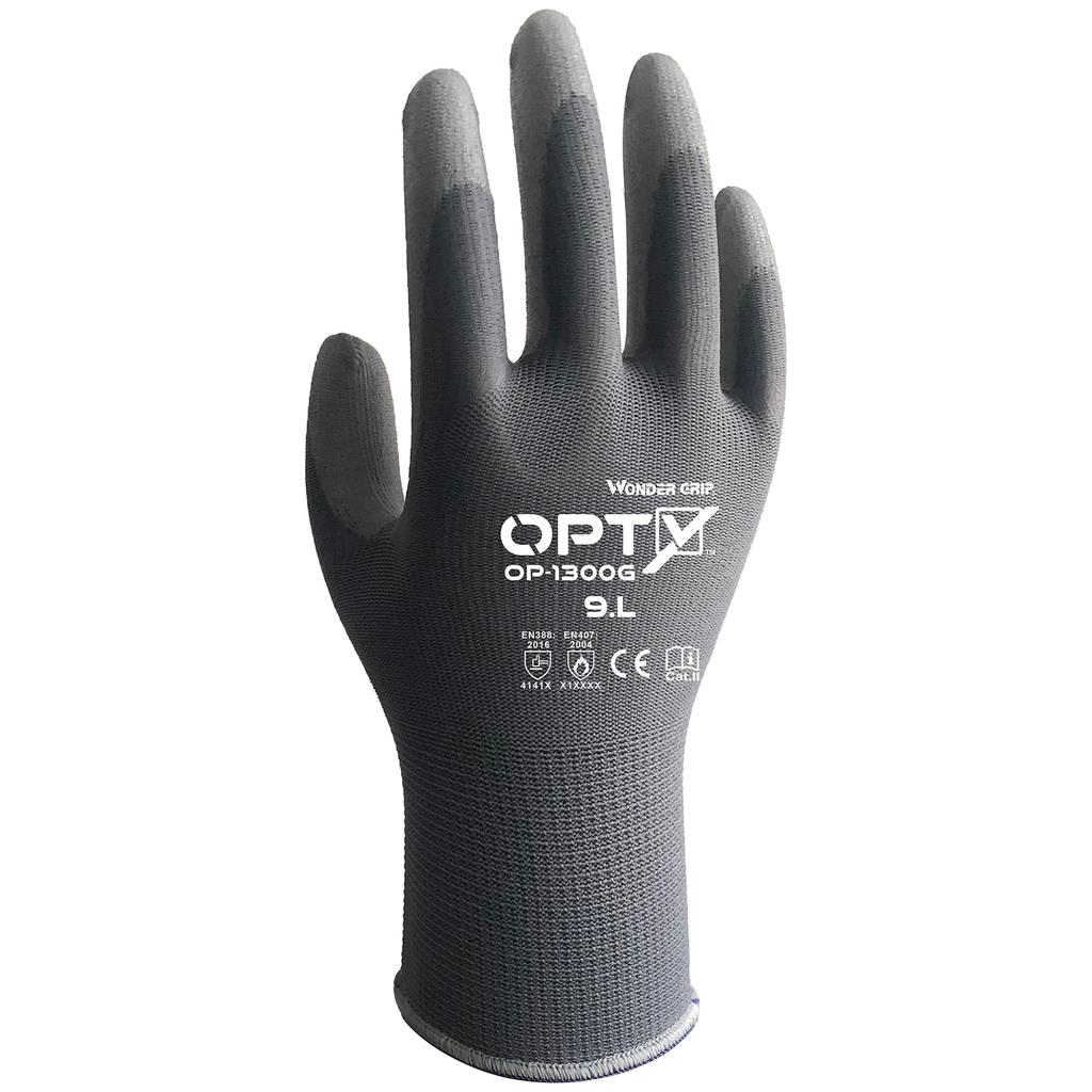 Wonder Grip OP-1300G Grey PU-Coated Work Gloves 7
