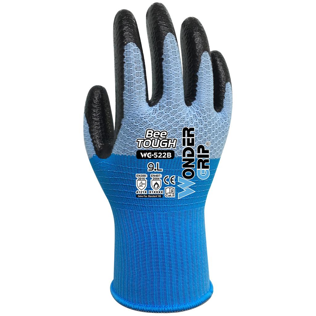 Wonder Grip WG-522B Bee-Tough Blue/Black Nitrile-Coated Work Gloves 7